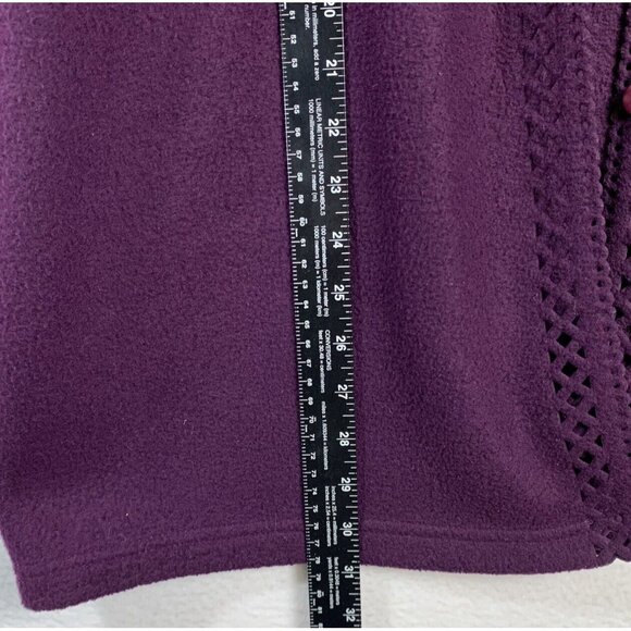 Cherokee Purple Cardigan Perforated Button Up Knit Sweater Size XL Soft Cozy Top - Picture 11 of 16